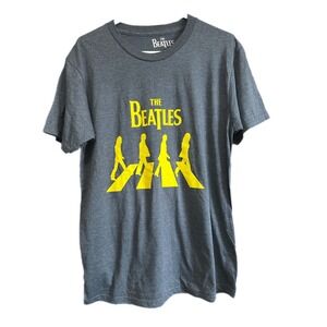 The Beatles Abbey Road Crossing Graphic‎ T Shirt Gray Men's Size Large